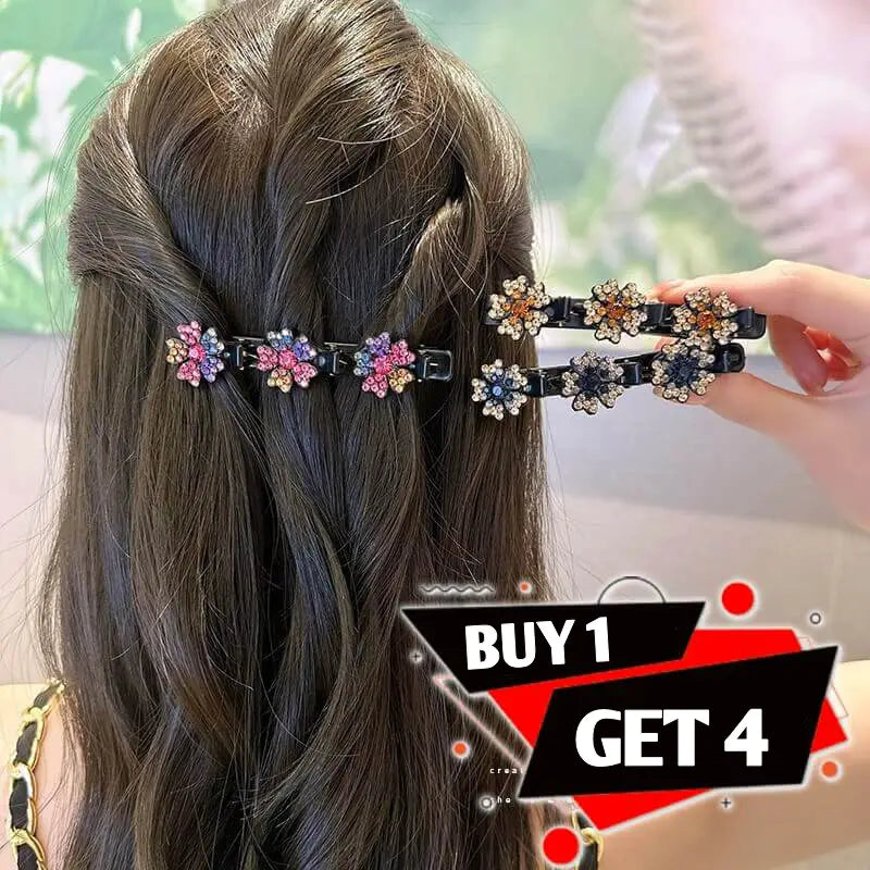 Crystal Hair Clip - Crystal Flower (BUY 1 GET 4)